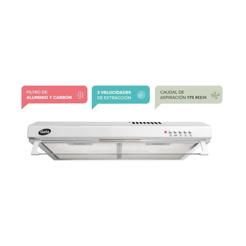 PURIFICADOR GAFA BLANCO 1 MOTOR 60cm AJSR24M5ARW FILTRO CARBON