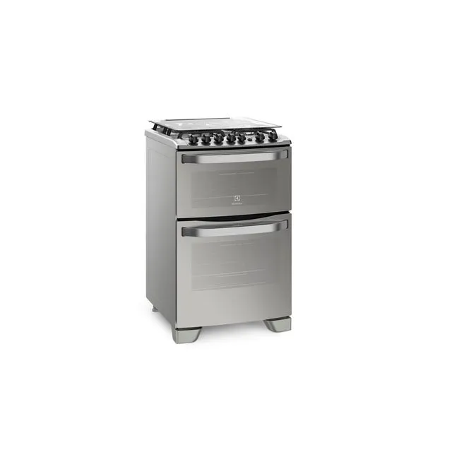 COCINA ELECTROLUX 56DXQ 56cm INOX DOBLE HORNO (ELEC-GAS) 4h ENC LUZ 91x56.2x68cm