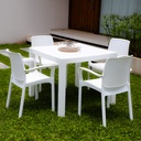 MESA VOSS2000 FIDJI BLANCO 90x90cm SIMIL RATAN