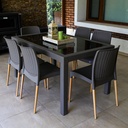 MESA VOSS2000 INDONESIA VIDRIO TEMPLADO GRAFITO 6MM SIMIL RATAN