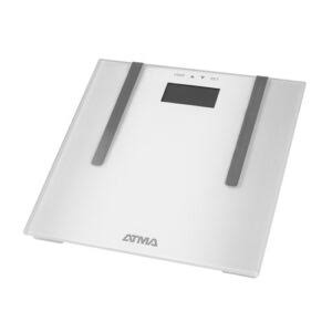 BALANZA PERSONAL ATMA BA7604N MEDIDOR GRASA VIDRIO TEMPLADO 150kg MAX PANT DIG