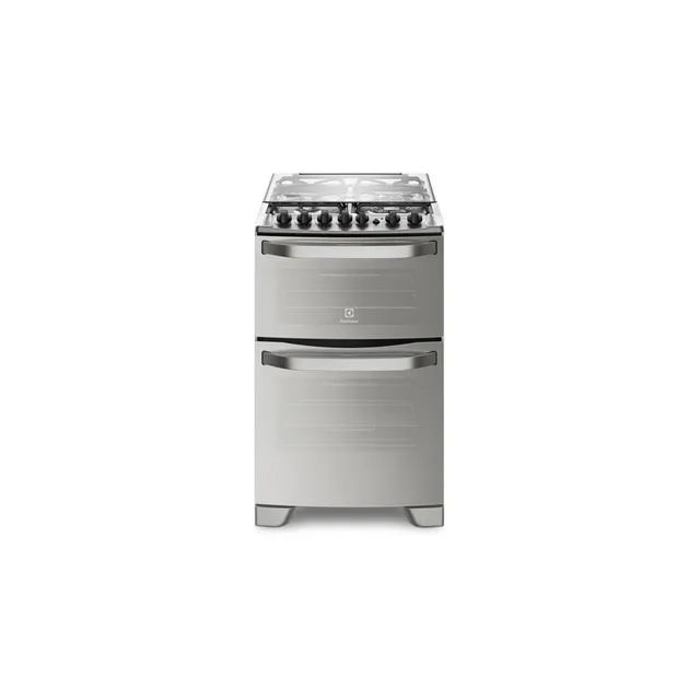 COCINA ELECTROLUX 56DXQ 56cm INOX DOBLE HORNO (ELEC-GAS) 4h ENC LUZ 91x56.2x68cm