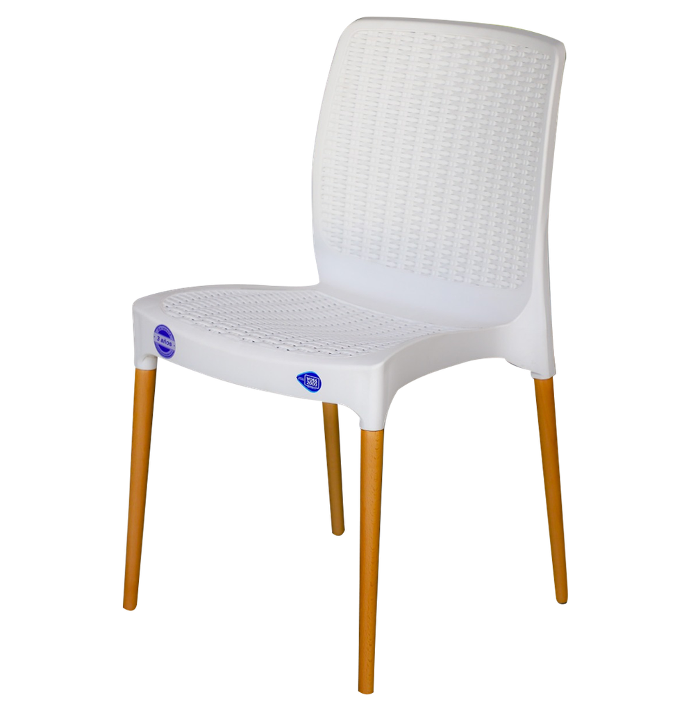SILLA VOSS2000 INDIA BLANCA PATAS HAYA POLIPROPILENO 45x54.5x83 UV 135kg