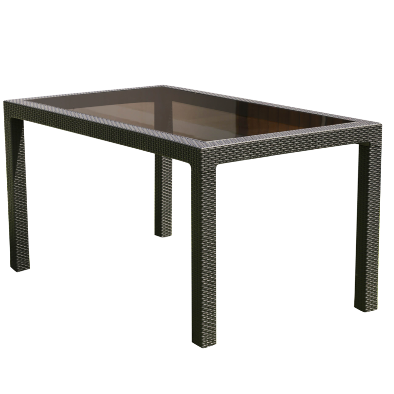 MESA VOSS2000 INDONESIA VIDRIO TEMPLADO CAPUCHINO  6MM SIMIL RATAN