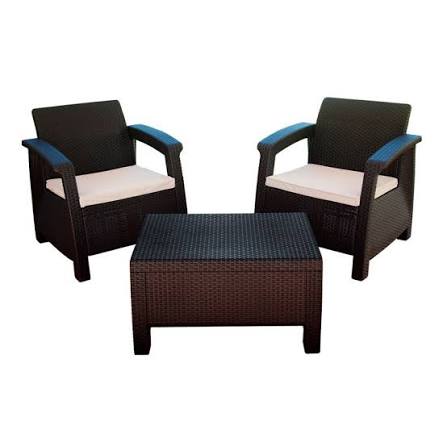 MUEBLE JARDIN VOSS2000 ROMA 2 SILLON INDIVIDUAL + 1 MESA AUX TIPO RATAN GRAFITO