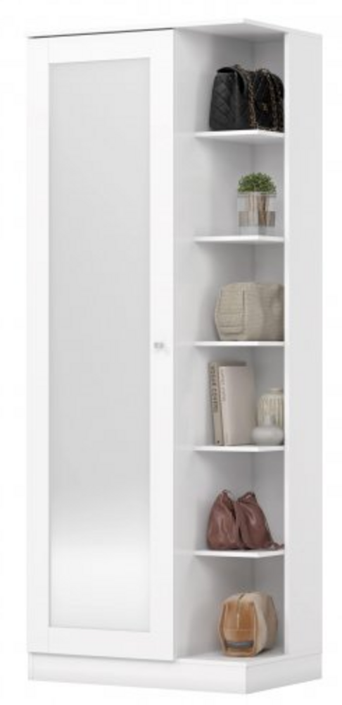 ZAPATERO HENN DUETTO BLANCO 1 PUERTA 1 ESPEJO 6 ESTANTES 179x690x380 D182-05