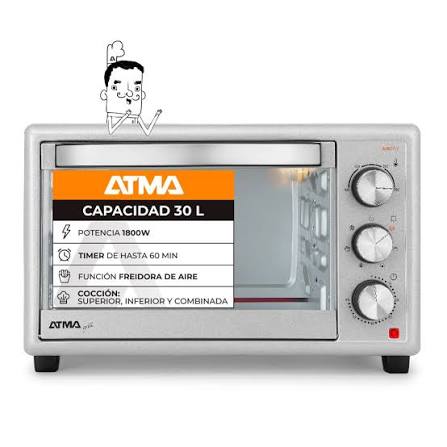 [03703023] HORNO ELECTRICO AIR FRYER ATMA 30l HGFA3023PI MULTIF w 10pg 100°C 230°C