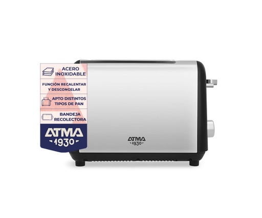 [03734921] TOSTADORA ATMA TOAT21VBP VINTAGE NEGRA 7 NIVELES 2 REBANADAS