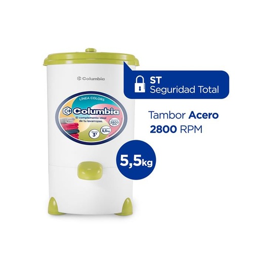 [003956306] SECARROPAS COLUMBIA 5.5 KG HTS 5504 VERDE OLIVA 220V-50HZ