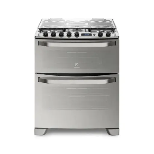 [758400756] COCINA ELECTROLUX 76DXR 76cm INOX 5 HORNALLAS DOBLE HORNO 90x76x69cm CLASE A