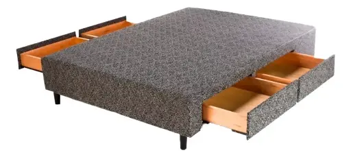 [23200036] BOX GANI MULTIBOX 140x190 4 CAJONES DECO CHENILLE NEGRO