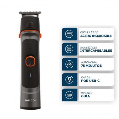 [111679160] CORTA CABELLO PHILCO CB8875SE GROOMING KIT 5en1 PELO/BARBA