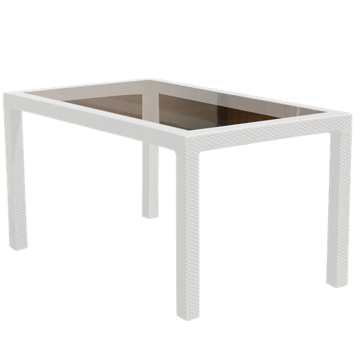 [28600039] MESA VOSS2000 INDONESIA VIDRIO TEMPLADO BLANCO 6MM SIMIL RATAN