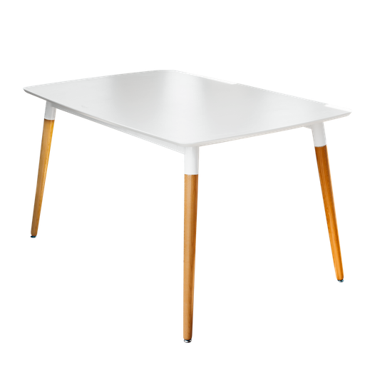 [28600046] MESA VOSS2000 MILAN BLANCA 120x080 PATAS MADERA TIPO EAMES