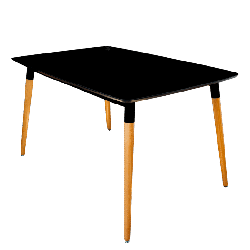 [28600047] MESA VOSS2000 MILAN NEGRA 120x080 PATAS MADERA TIPO EAMES
