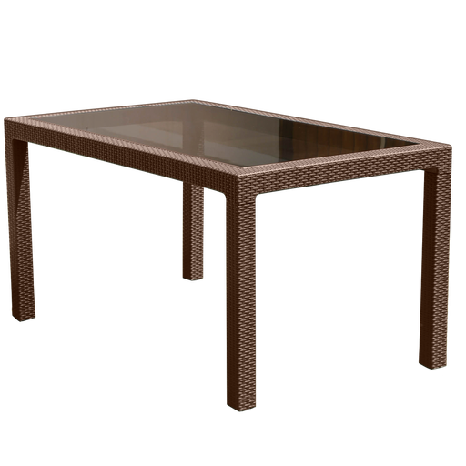 [28600061] MESA VOSS2000 INDONESIA VIDRIO TEMPLADO MOKKA 6MM SIMIL RATAN