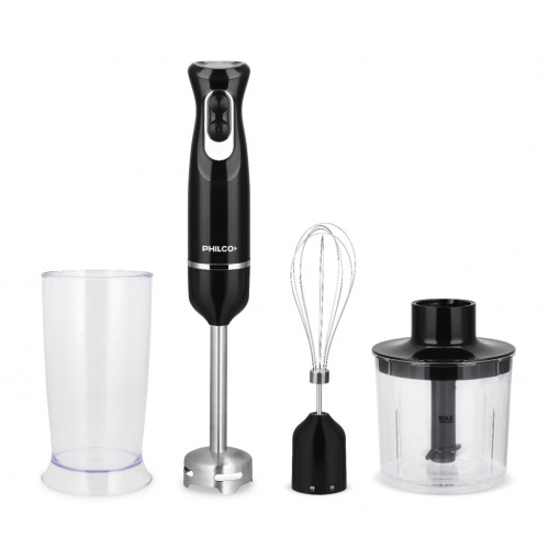 [111673588] MINIPIMER PHILCO LMPH8508NP 600W NEGRA 4en1 BATIDOR PICADOR VASO MEDIDOR